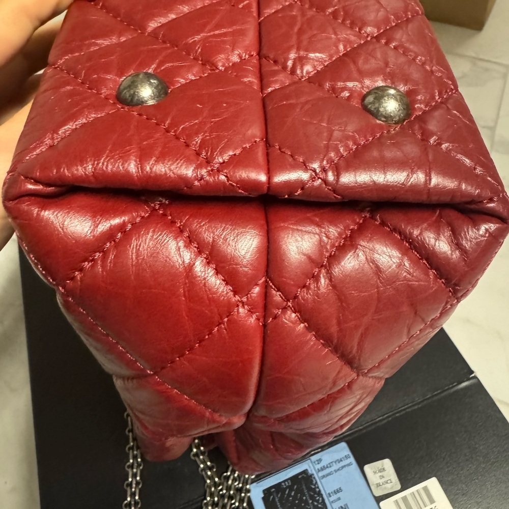 Chanel Red Quilted Chain Tote Shoulder Bag - Picture 6 of 16